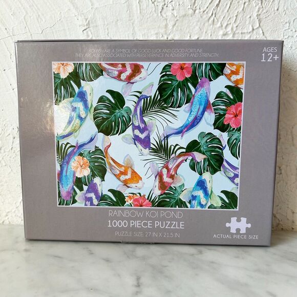 Rainbow Koi Pond 1000 Piece Puzzle - Complete - Picture 7 of 8